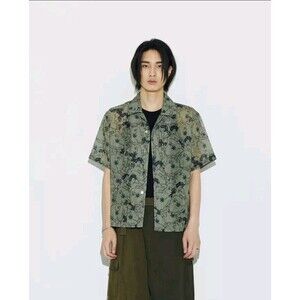 Sundae School  Wet Hot American Summer Green Button Up Shirt Size Small